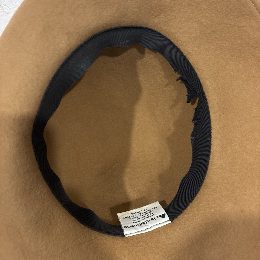 Vintage Wool Liz Claiborne‎ Hat Brown With Black Bow 1996 - Picture 3 of 5